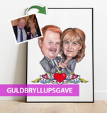 Guldbryllupsgave - karikaturtegning efter dine fotos