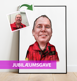 Jubilæumsgave - karikaturtegning efter dine fotos