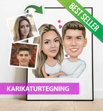 Karikaturtegning - Håndtegnet karikatur plakat efter dine fotos