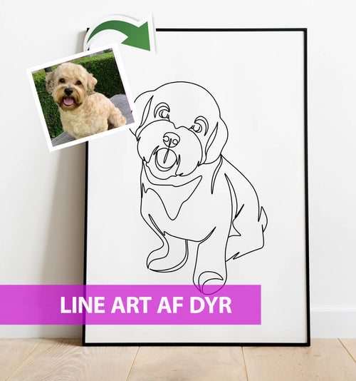 Line art af dyr - tegning efter dine fotos