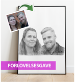 Forlovelsesgave - Portrættegning efter dine fotos