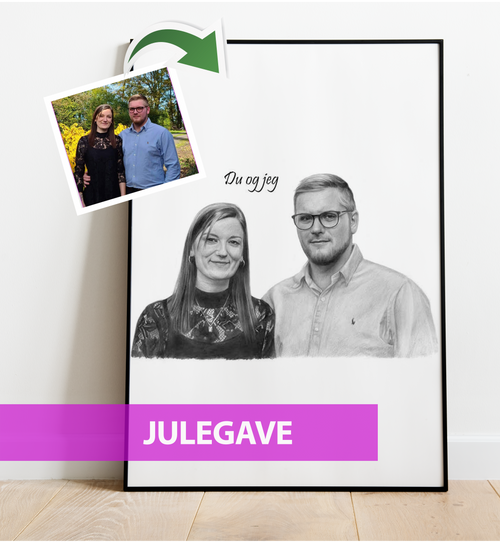 Julegave - Portrættegning efter dine fotos