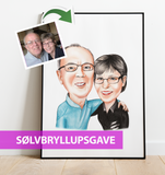 Sølvbryllupsgave - Karikaturtegning efter dine fotos