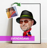 Svendegave - karikaturtegning efter dine fotos