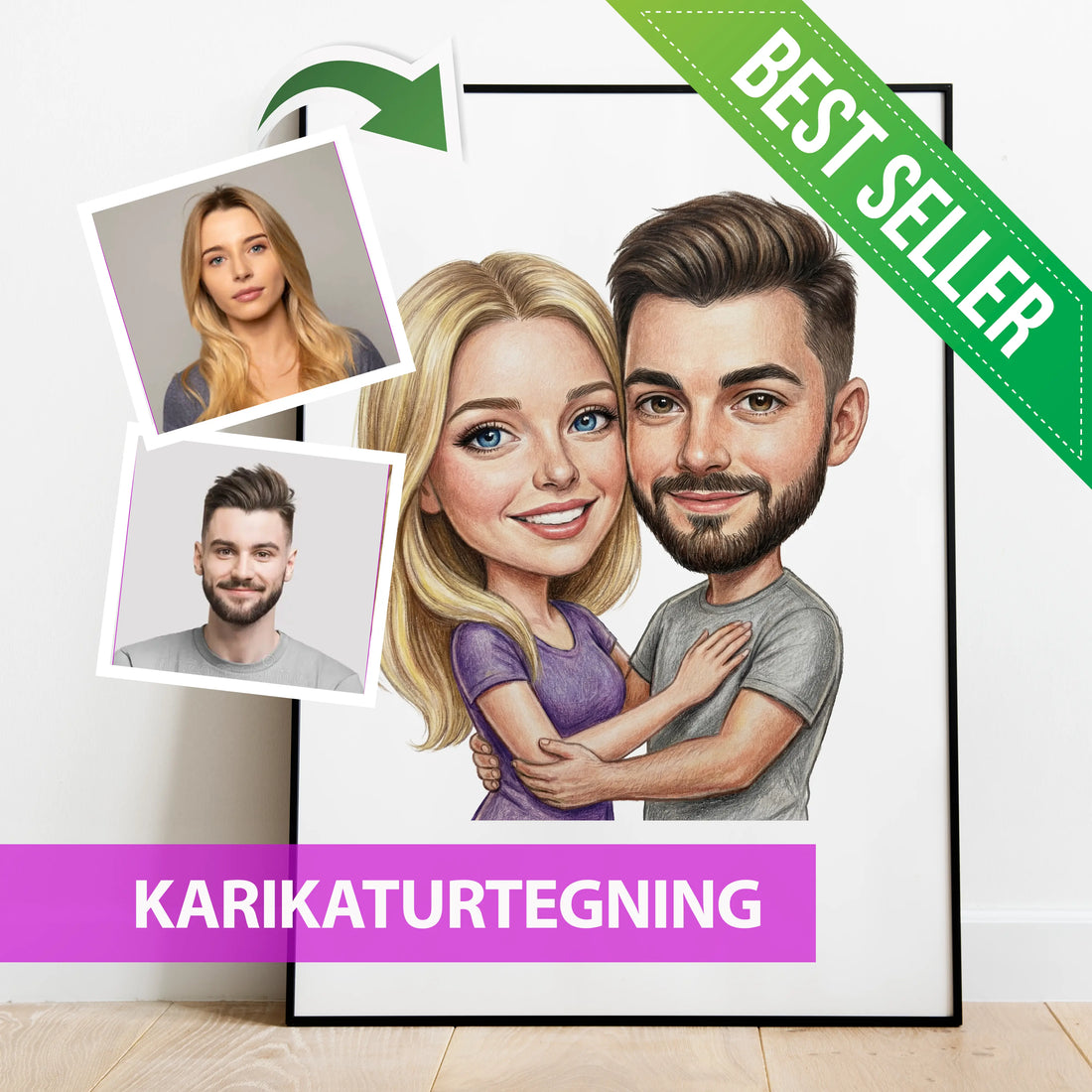 Karikaturtegning efter foto – eksempel 1