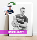 Barselsgave - Portrættegning efter dine fotos