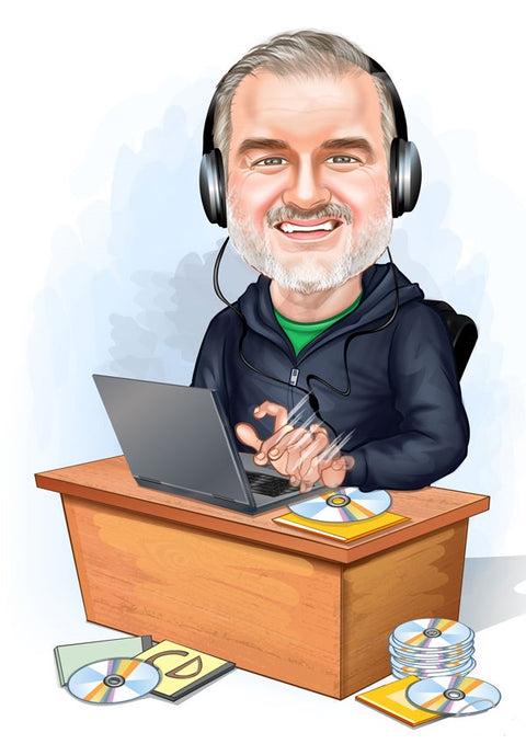 Jubilæum & Afsked tema30 (1 person) - karikaturtegning efter dine fotos - Just Karikatur