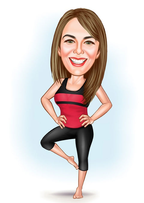 Sports tema63 (1 person) - karikaturtegning efter dine fotos - Just Karikatur