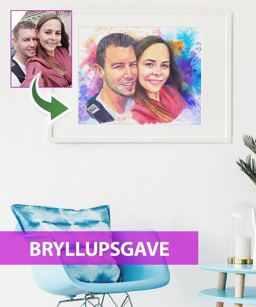 Bryllupsgave  - Vandmaleri efter dine fotos