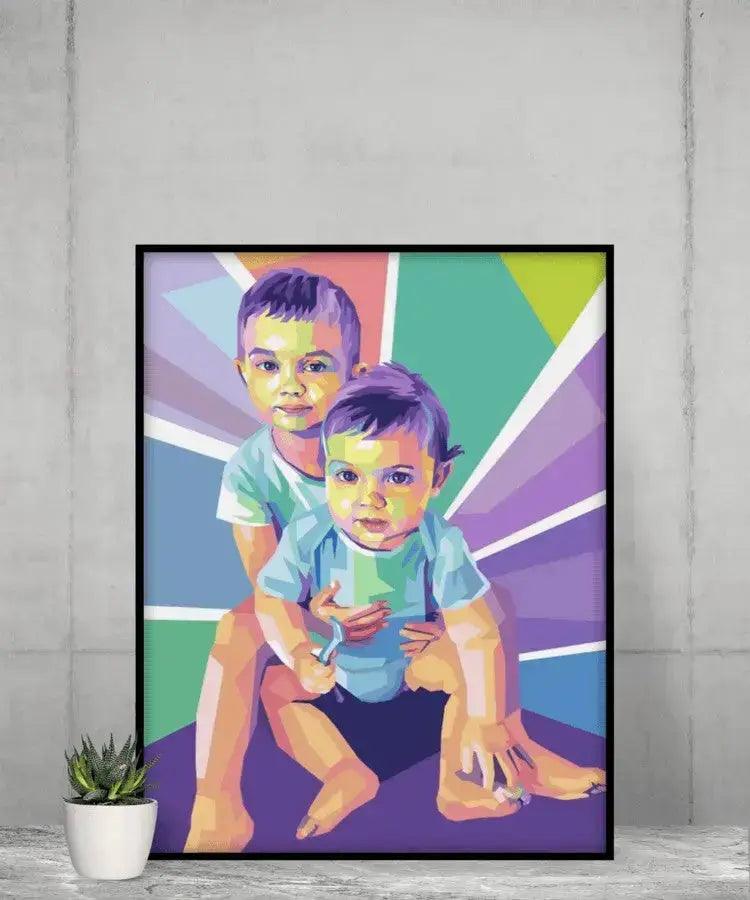 Bryllupsgave - pop art tegning efter dine fotos